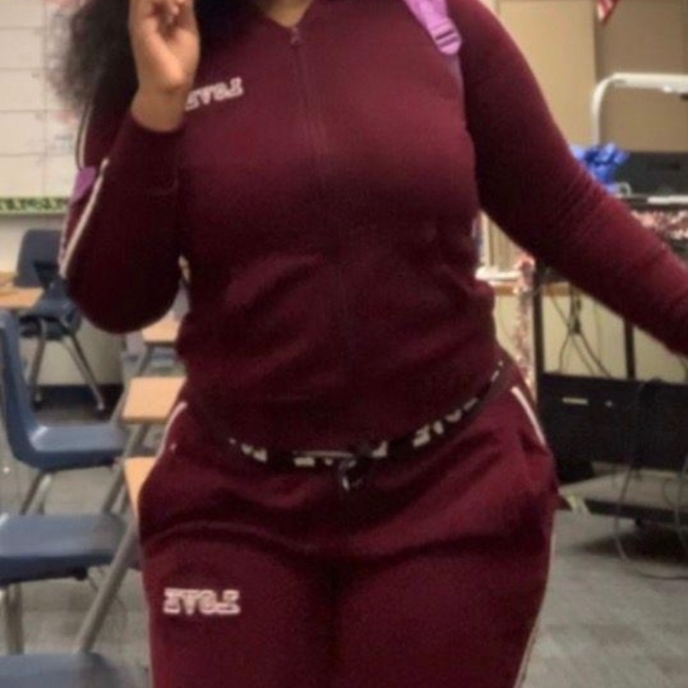 Burgundy Love Sweat Suit